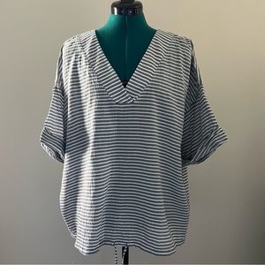 Caslon Stripe Top w/ Tie Waist XL